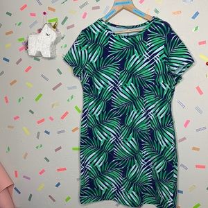 OLD NAVY- green palm leaves summer bodycon dress